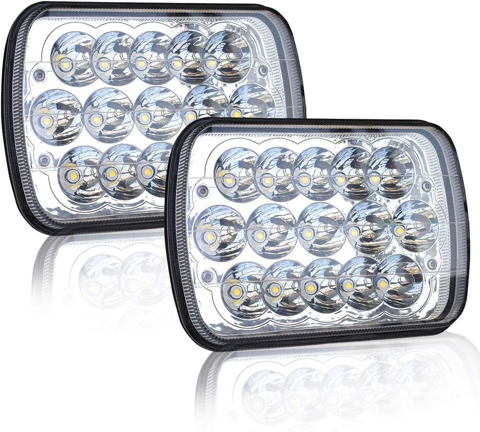 DOT 5X7 7"X6" Led Headlights Sealed Beam Hi/Lo Replace For H6054 Xenon Halogen Headlamps Wrangler Grand Cherokee XJ YJ 4x4 Tacoma pickup Dodge Ram Ford F250 E350 Chevy Corvette van