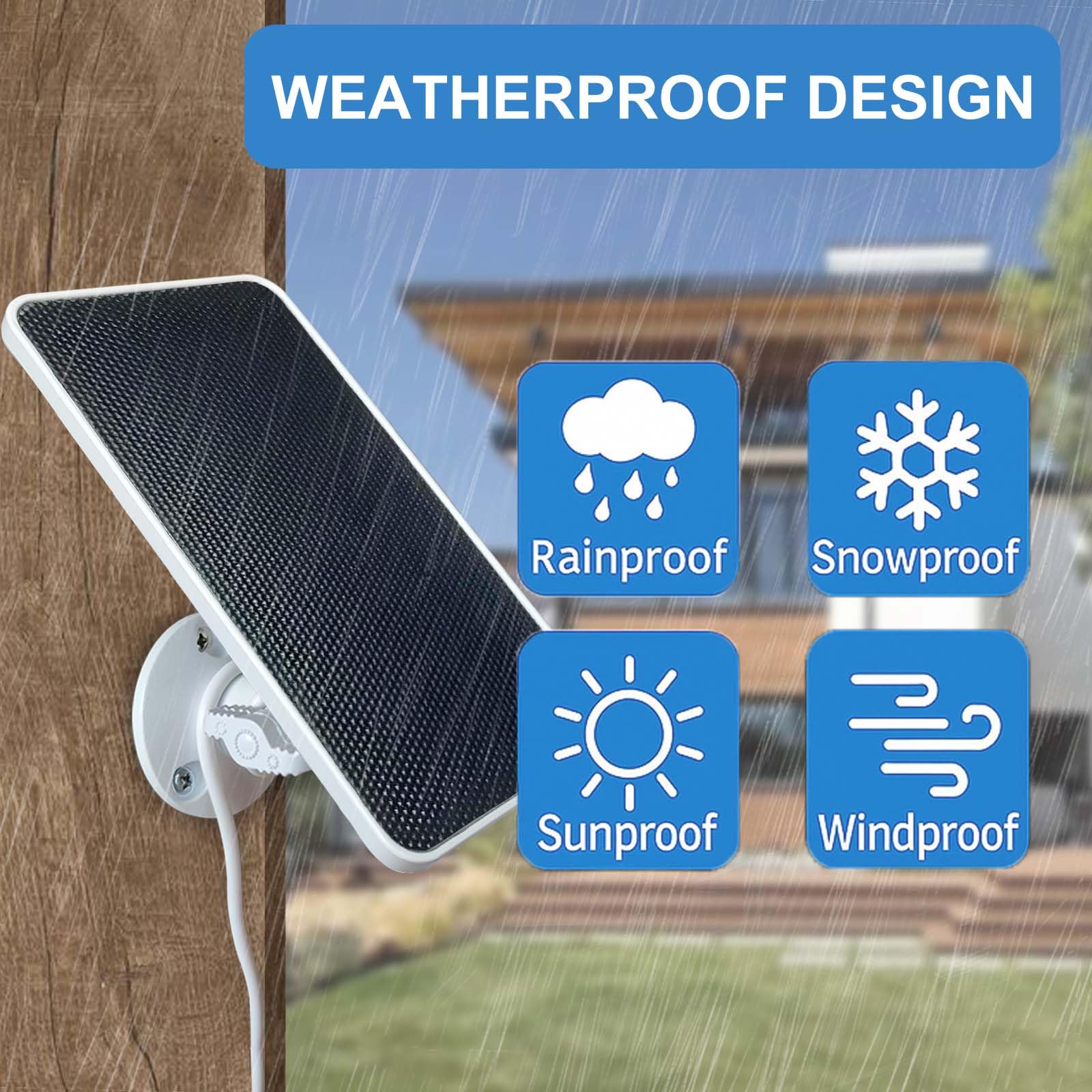DIANMU Pannello solare per telecamera di sicurezza esterna SimpliSafe & Series 2, con cavo resistente alle intemperie da 4,5 m e supporto regolabile in lega di alluminio (confezione da 3)