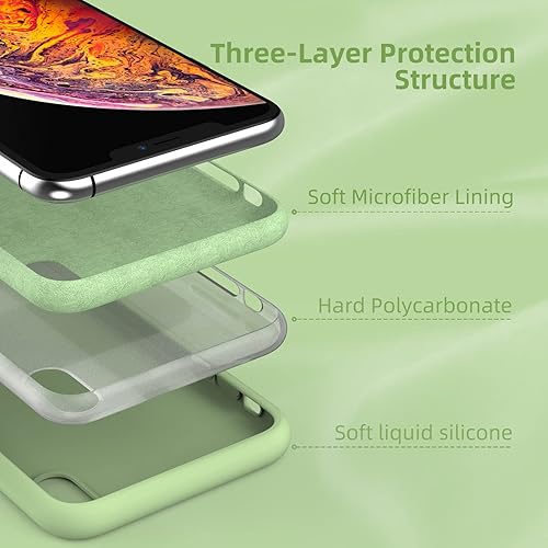 Miniatura 5 de K TOMOTO Funda compatible con iPhone Xs Max de 6.5 pulgadas, cuerpo completo de silicona líquida de gel de goma protección contra caídas con forro
