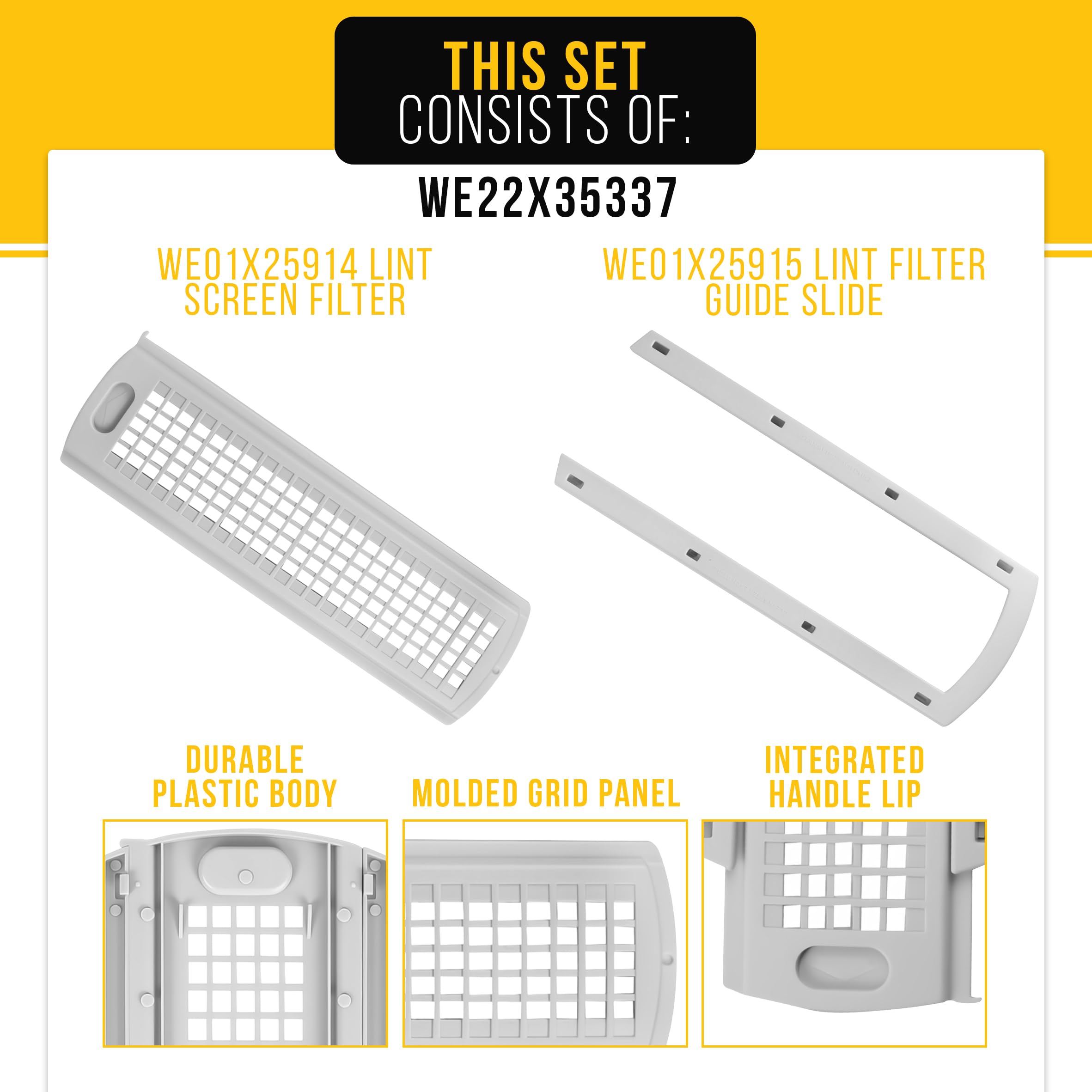 Amazon.com: PartsBroz WE22X35337 Lint Filter Cover Grid for GE