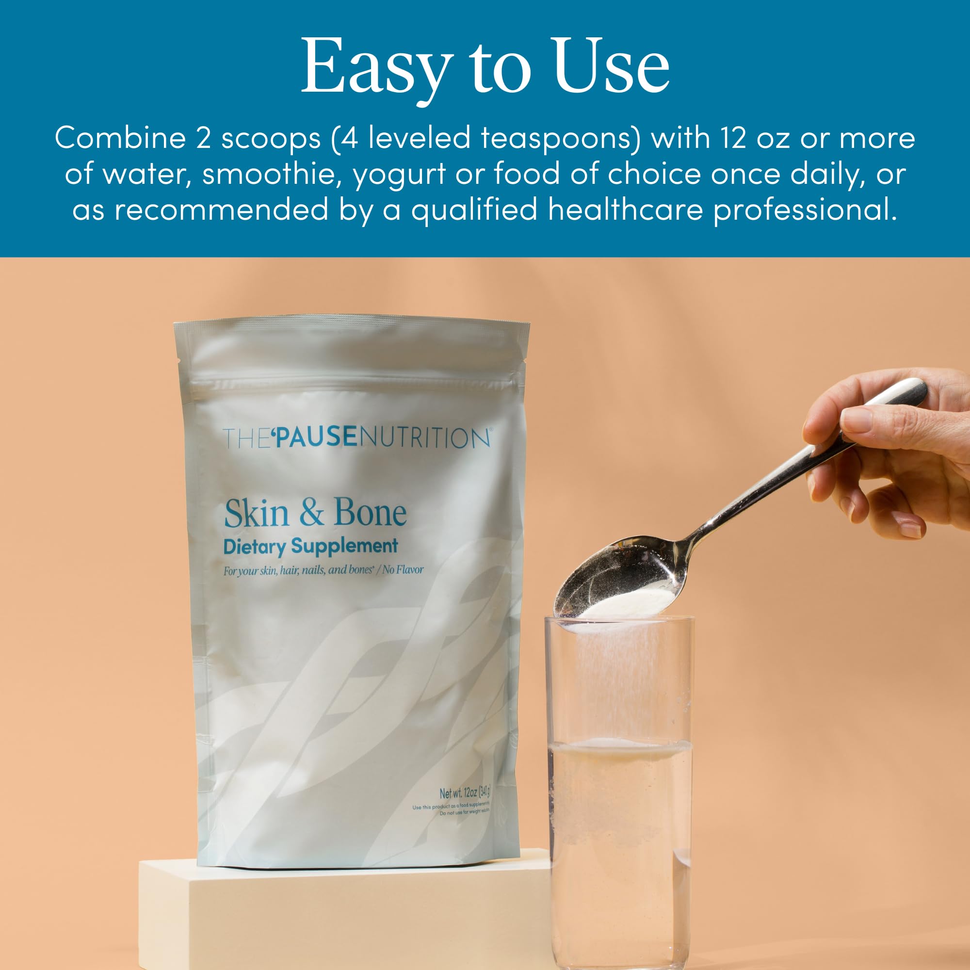 The 'Pause Life Skin & Bone Collagen Peptides + Hyaluronic Acid, 12 OZ — Amazon image 7