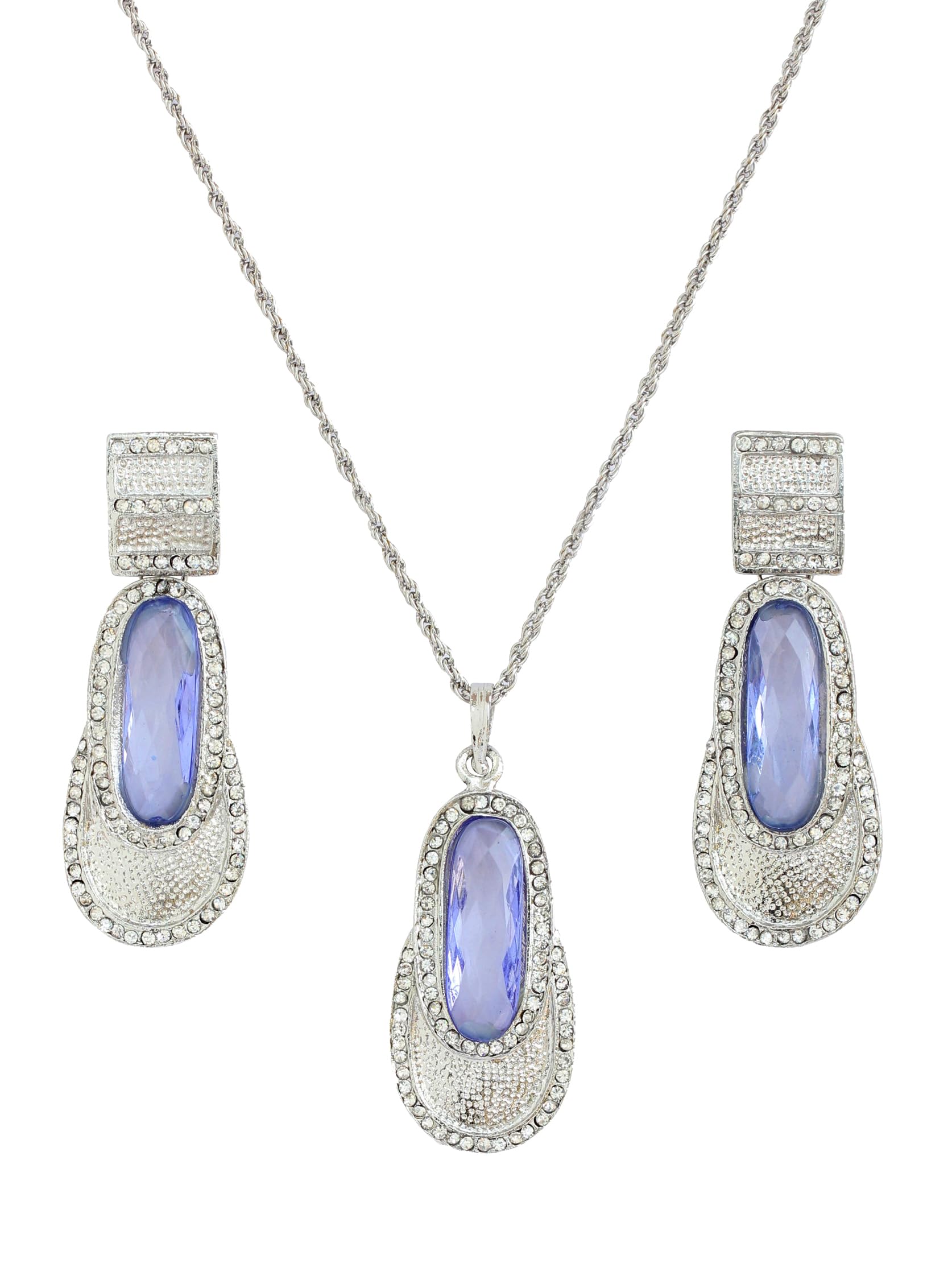 Touchstone Womens Rhodium Plated Victorian Pendant Set( Silver ) (B00M802CD8) Amazon Price History, Amazon Price Tracker