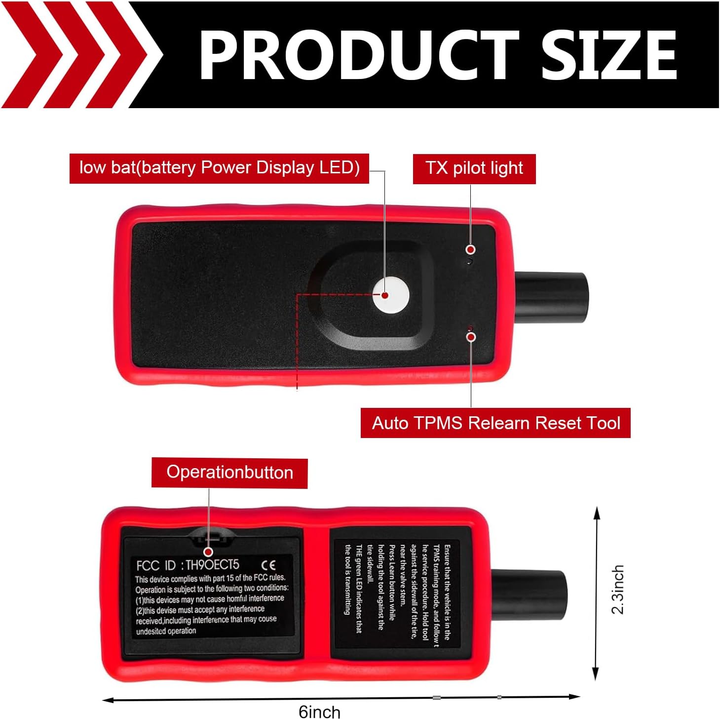TPMS Relearn Tool for Auto Tire Pressure Monitor System, Efficient TPMS Reset Tool, Tire Pressure Sensor Activation Device, Universal for Most Cars Trucks SUV (Black, Not Batter)
