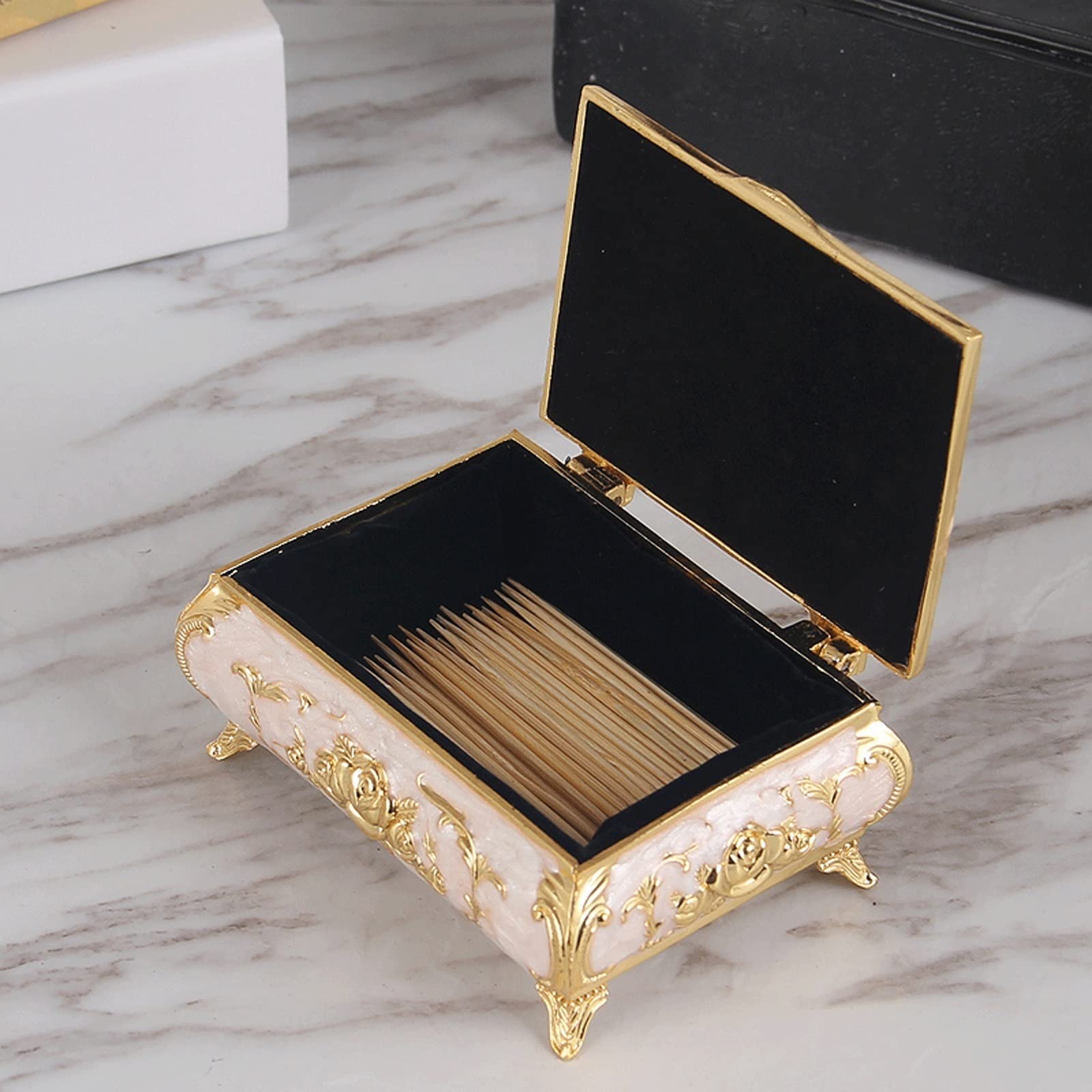 Zahnstocherhalter Zahnstocherhalter Spender eleganter Zahnstochkasten High-End-Zahnstocher Delikat Küchengeräte (Color : A)