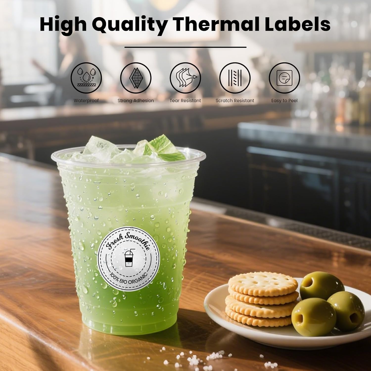 White Round Thermal Labels 1.5 Inch Vinyl Circle Waterproof Direct Printer Sticker Self-Adhesive Perforated Name Tag for Logo DIY QR Design Office Address 500 PCS - Image 4