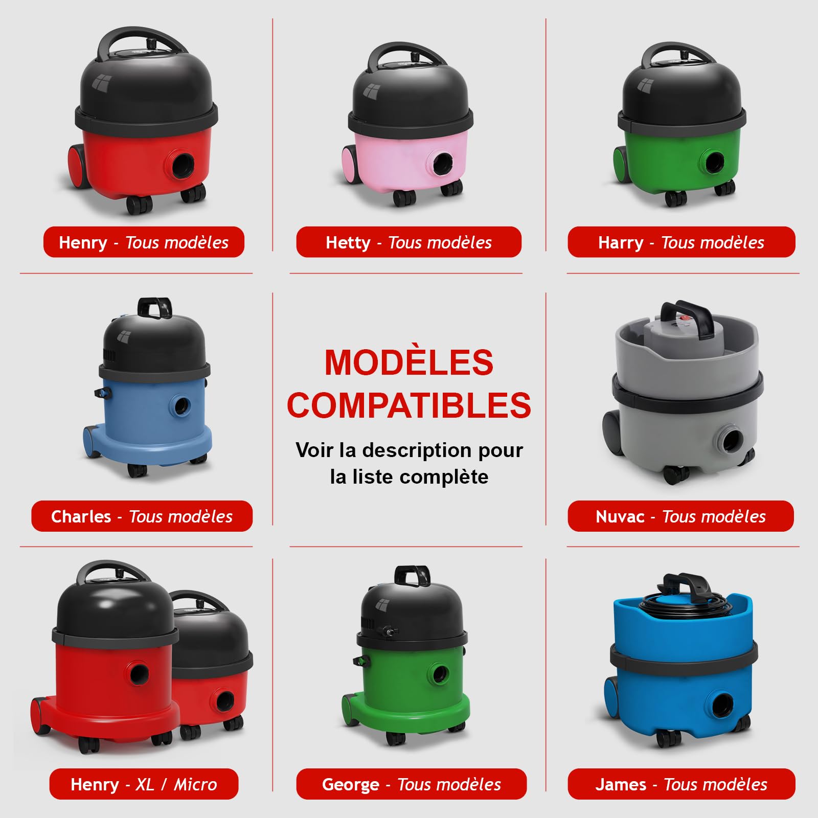 Spares2go Kit Complet de Tuyau, tiges, Sol et Mini Outils humides et secs de 2,5 m Compatible avec Numatic Henry Hetty Aspirateurs
