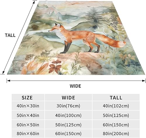 Miniatura 8 de Manta de zorro del bosque, manta decorativa de zorro, regalos para niñas, niños, amantes de los zorros, invierno, súper cálida, suave, ligera, de