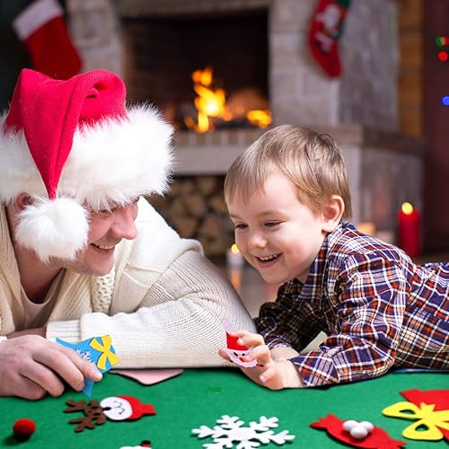 Miniatura 29 de Árbol de Navidad de fieltro de 4 pies para niños pequeños con luz LED y 36 adornos, decoraciones de Navidad Montessori DIY - 4 pies Árbol estándar