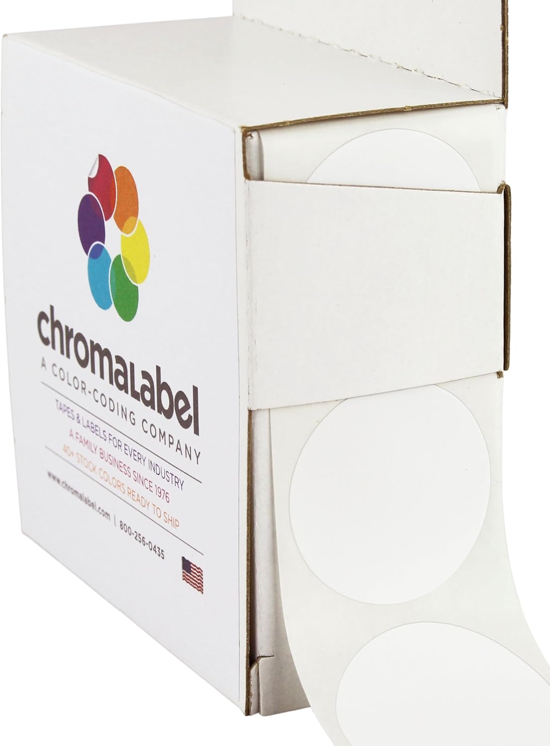 ChromaLabel 1.50 Inch Round Label Permanent Color Code Dot Stickers, 500 Labels per Dispenser Box, Yellow