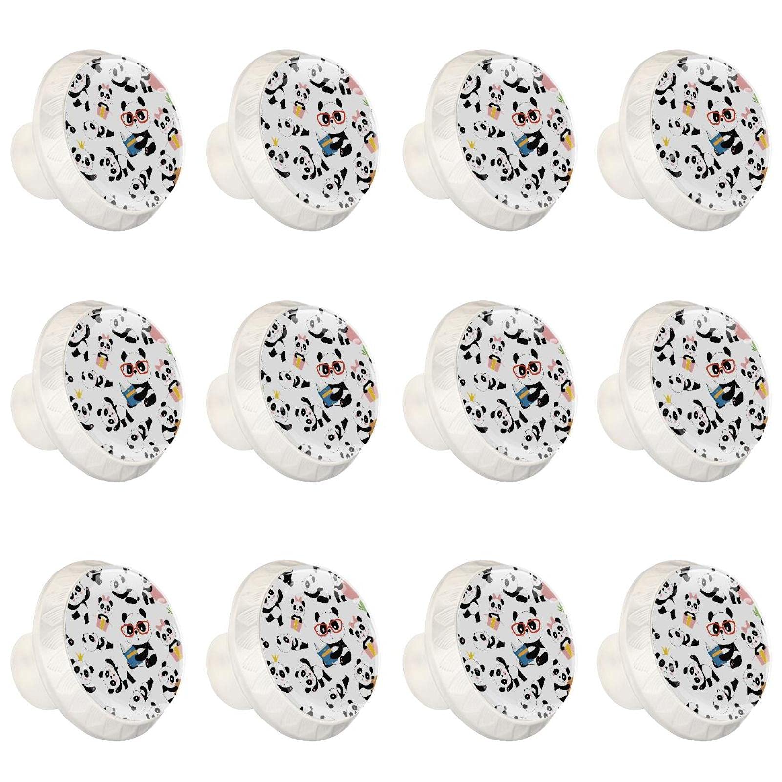 Poignées de tiroir en verre pour relooker facilement une armoire avec motif panda mignon