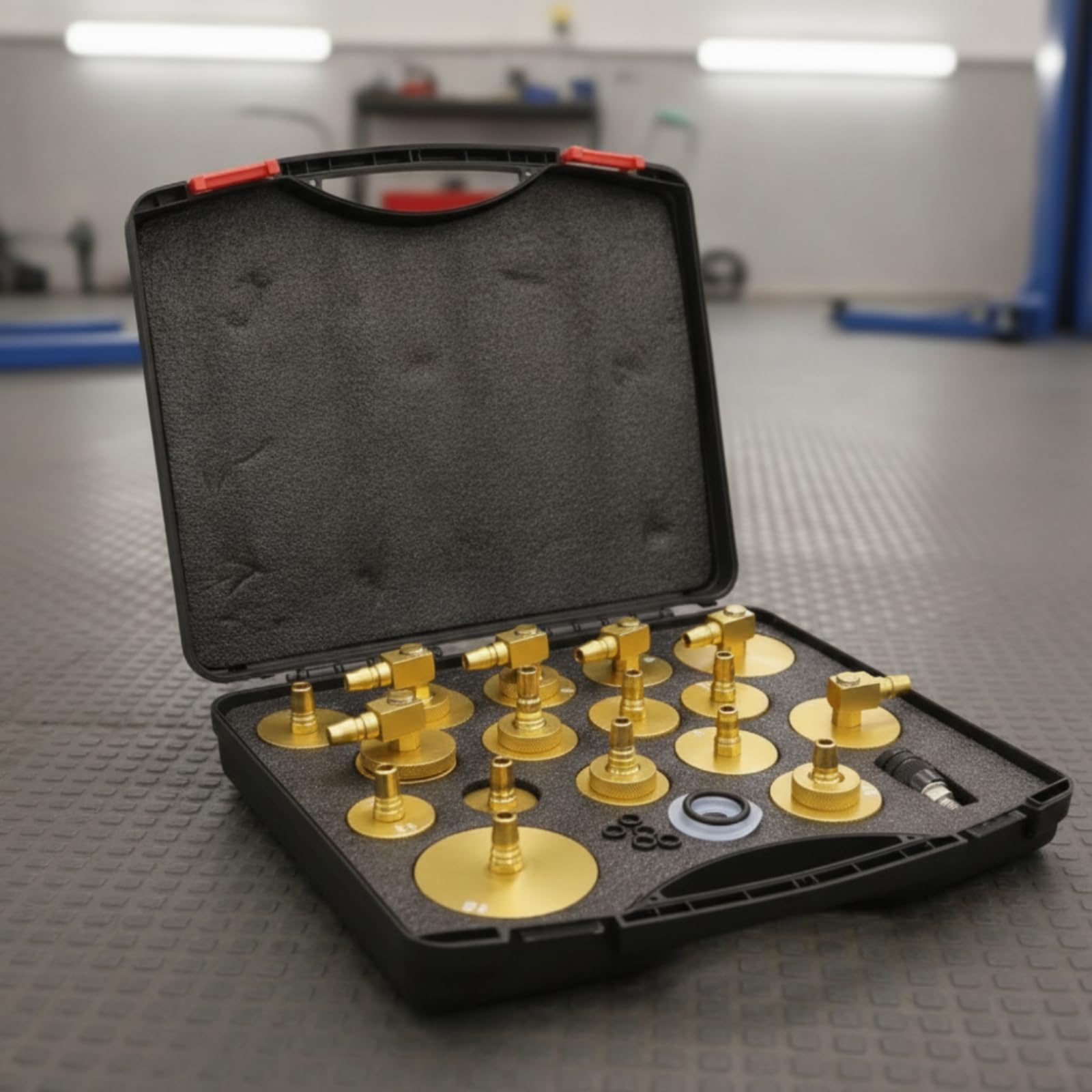 harayaa Kit Adaptateur Purge Frein Adaptateur Purgeur Connecteur Rapide Raccord Fileté Étanchéité avec Joint Gris et O-rings pour Extraction Propre Set