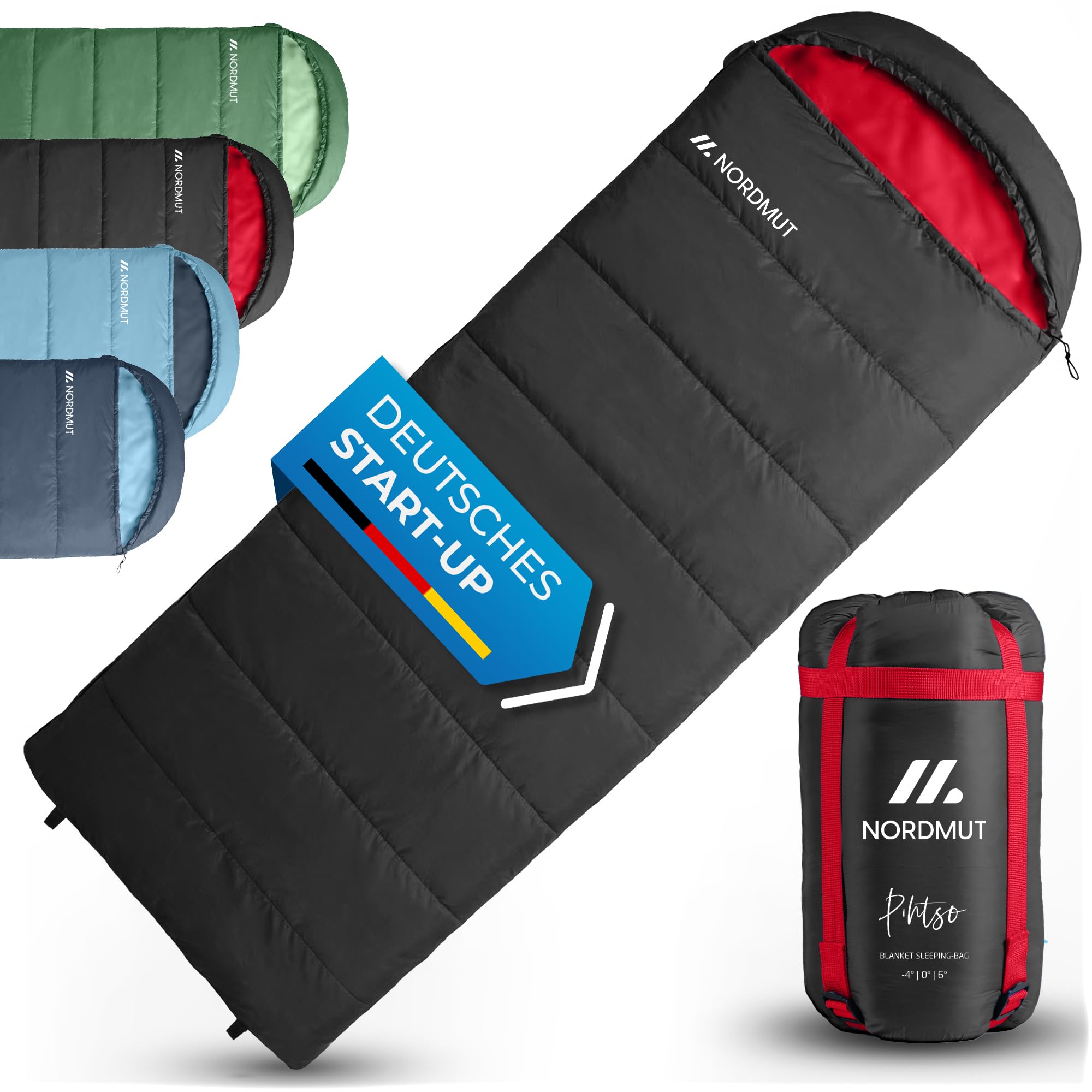 NORDMUT® Blanket Sleeping Bag Adults with Two-Way YKK Zipper – Compact Pack Size & Ultralight 1600g – 3-Season (250 GSM) – Sleeping Bag for Camping, Outdoor & Festivals (Anthracite)-image-48