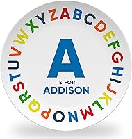 Vista 1 de Tiny Expressions - Placa personalizada del alfabeto con nombre personalizado y diseño colorido ABC Sin BPA Apta para lavavajillas