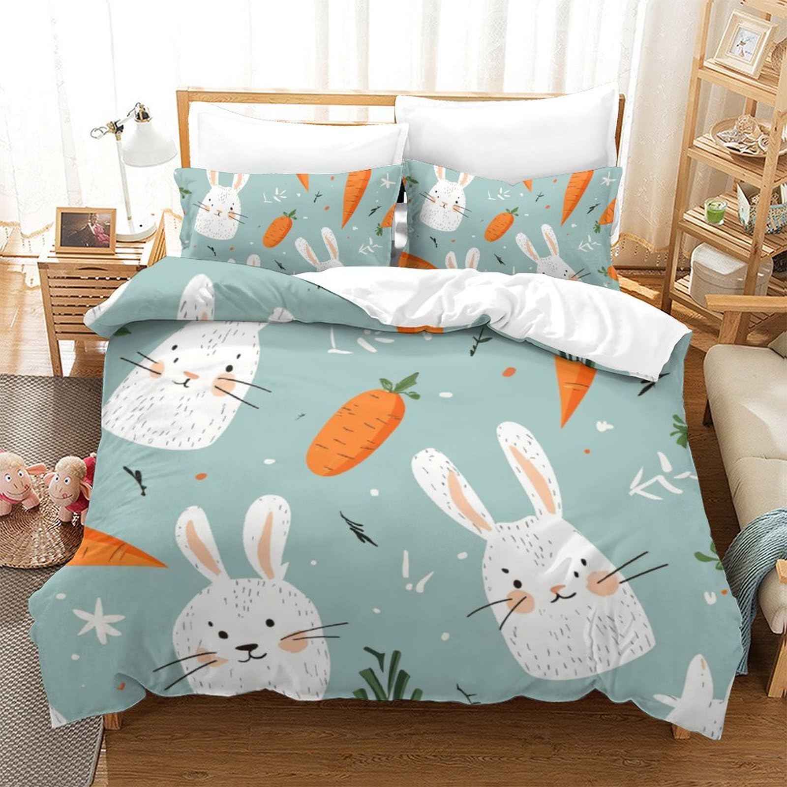 Housse de couette lapin pour une chambre d'enfant ou d'adulte cocooning
