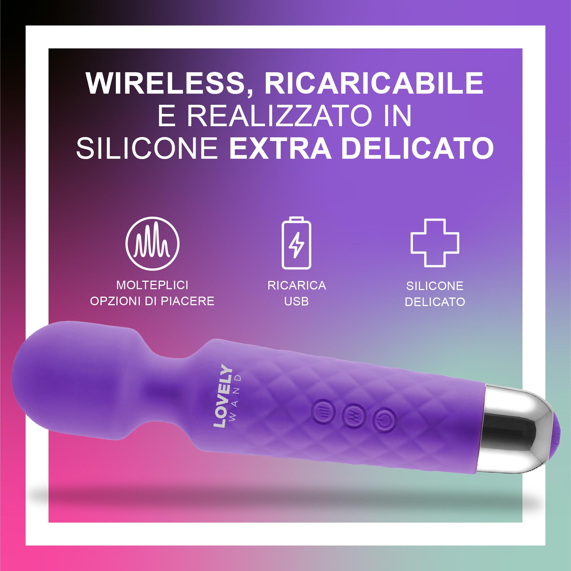 Vibratore Sessuale per Donna - Massaggiante Personale Con 8 Velocità e 20 Modalità - Stimolatore Punto G - Dildo vibrante, Vibratorepunto squirt, Giocattoli Sessuali - Lovely Wand (Viola)
