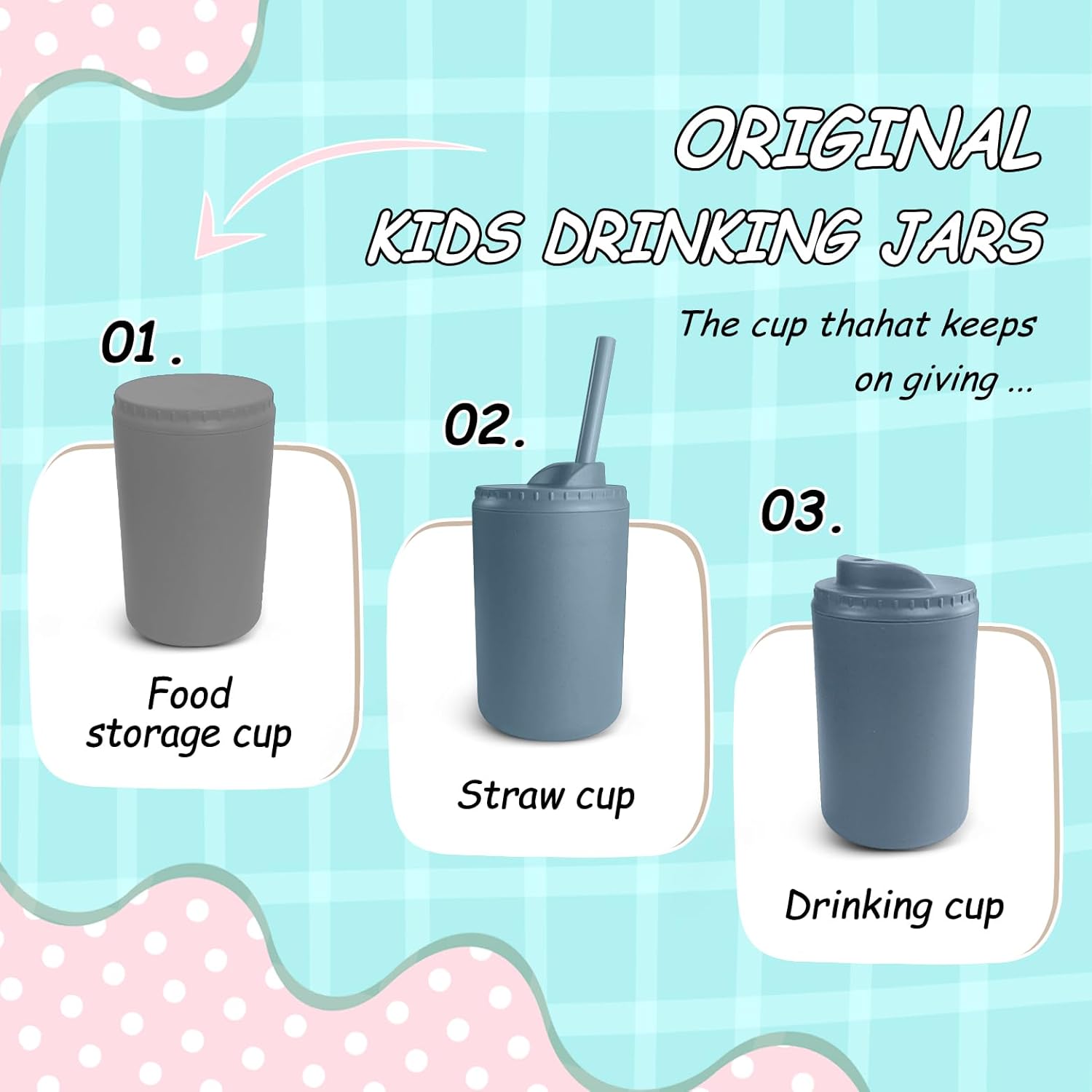 Teivio 2 pcs 10 oz Wheat Straw Kids/Toddler Cups with Lid and Straws, Reusable Spill proof cups for Kids,Unbreakable plastic cups with Silicone Straws &Cleaning Brush,Dishwasher Safe,Autumn Multicolor - Image 6