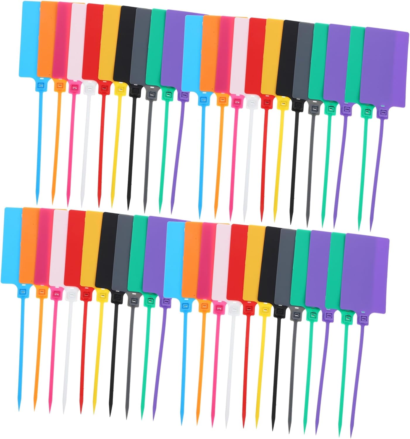 100Pcs Plastic Shipping Tags with 5.8X100Mm Cable for Labeling Luggage, Wire, and Industrial Packaging