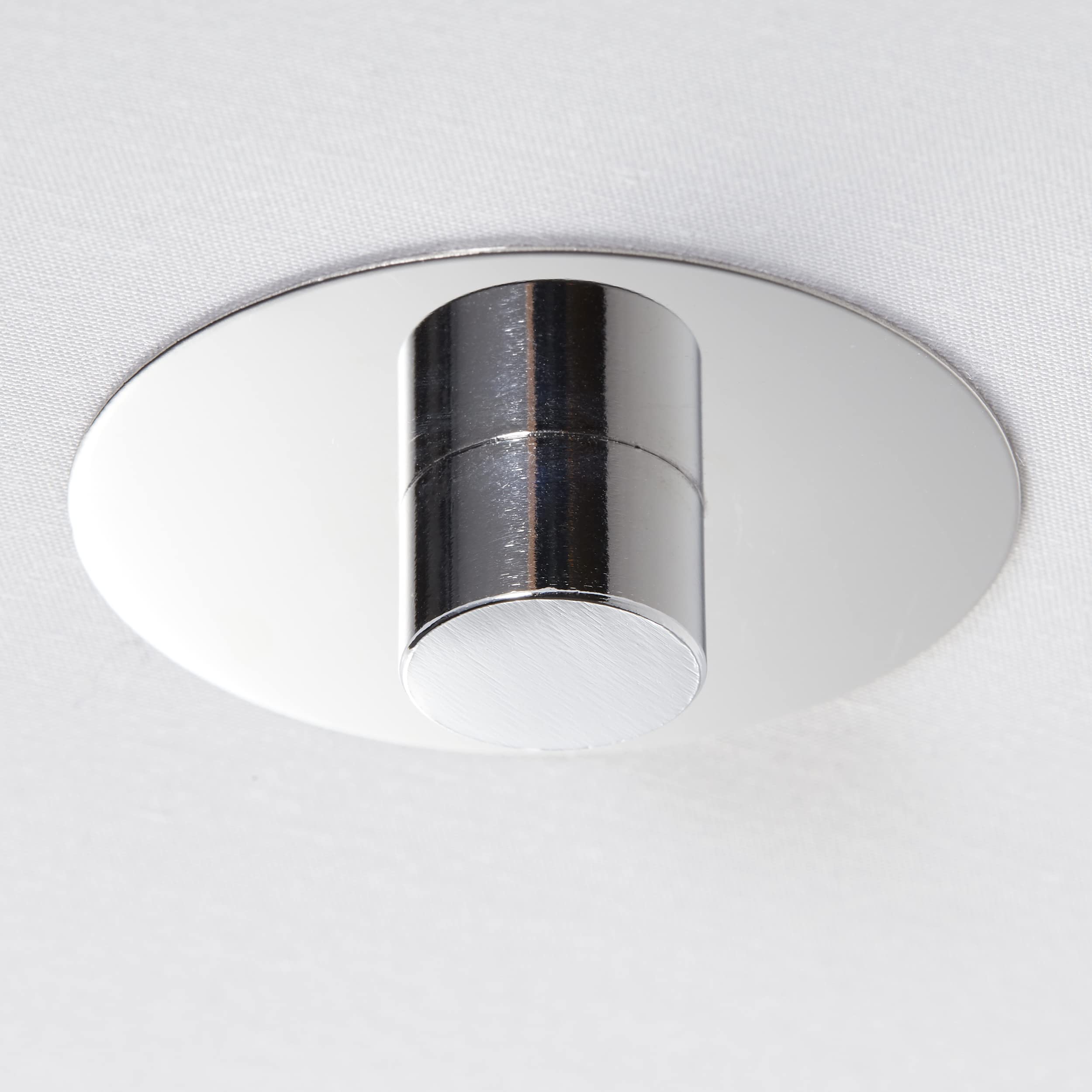 Brilliant runde Textil Deckenlampe - dekorative XXL-Deckenleuchte mit grauem Textilschirm - dimmbar über externen Dimmer - mit 3 E27-Fassungen - aus Metall/Textil, in grau/chrom - Ø 60cm & 27cm Höhe