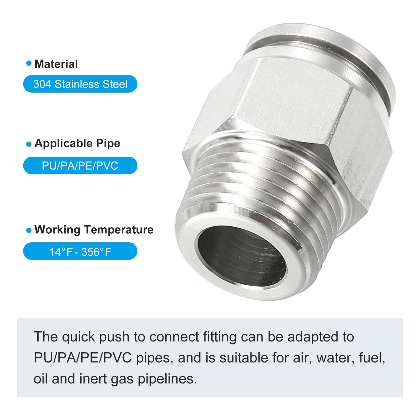 QUARKZMAN 5pcs Raccord Rapide à Pousser Pour Tube OD 6mm X 3