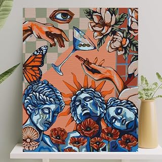 Palmiye Hobi Sanat Sayılarla Boyama Tuval Seti Fırça Boya Dahil (Çıtalı) 40x50 CM - Rönesans