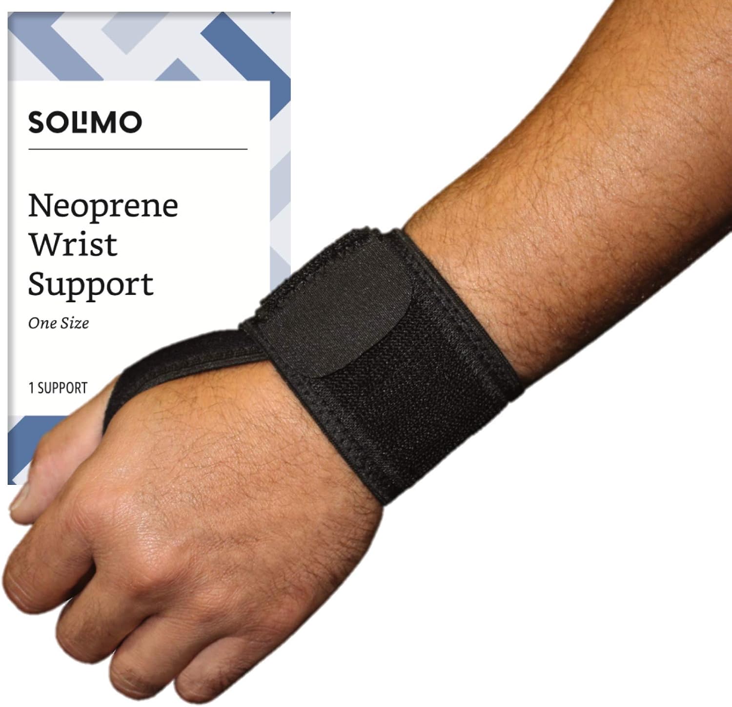 Amazon Brand - Solimo Adjustable Wrist Support, Neoprene, One Size