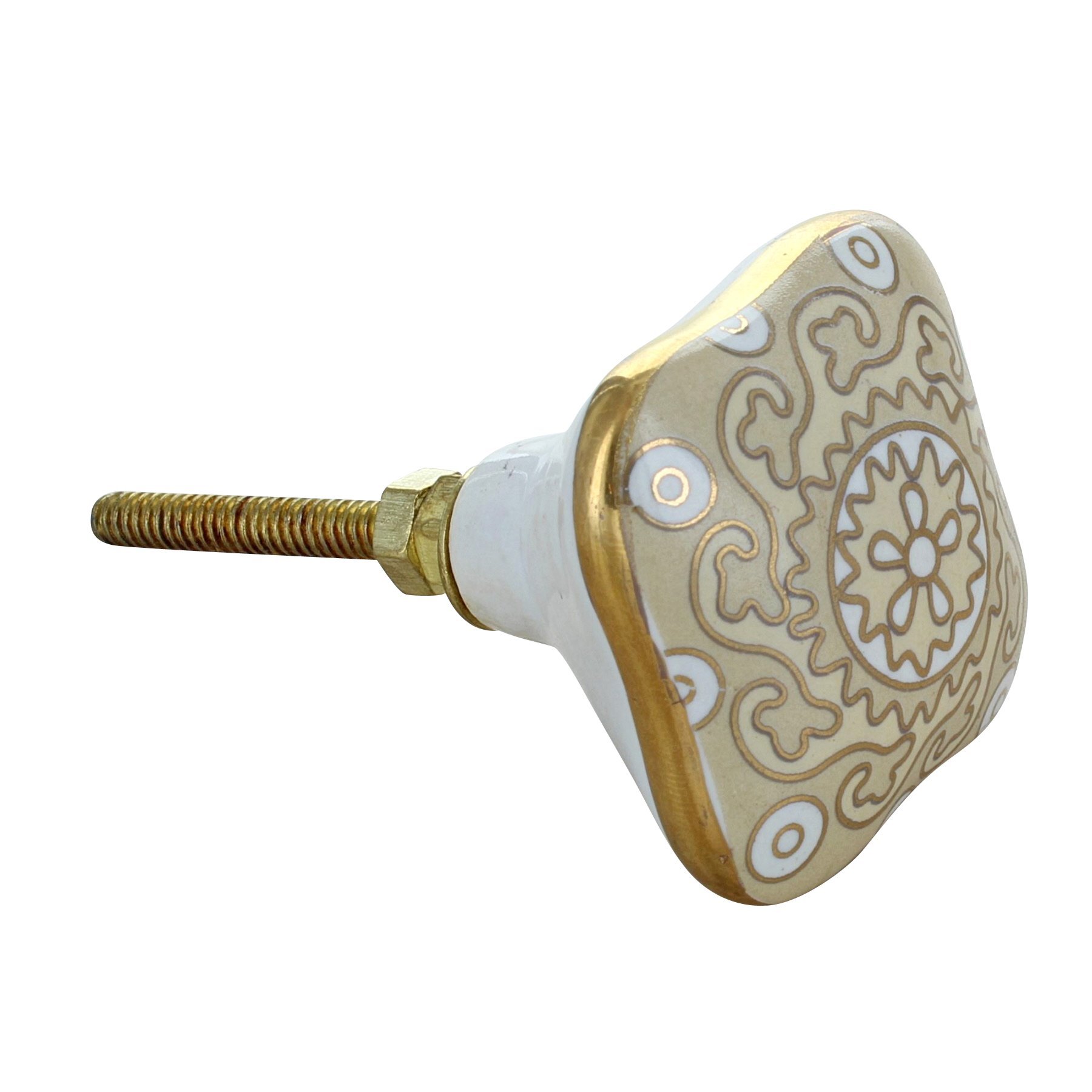 G Decor Gold Milano Collection Ceramic Door Knobs Vintage Shabby Chic Cupboard Drawer Pull Handles (Milano Collection Ii)