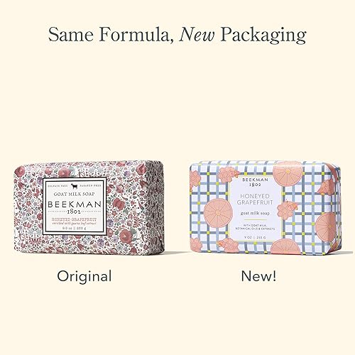 Miniatura 6 de Beekman 1802 Barra de jabón de leche de cabra, pomelo con miel - 9 onzas - Nutre e hidrata el cuerpo - Bueno para pieles sensibles - Libre