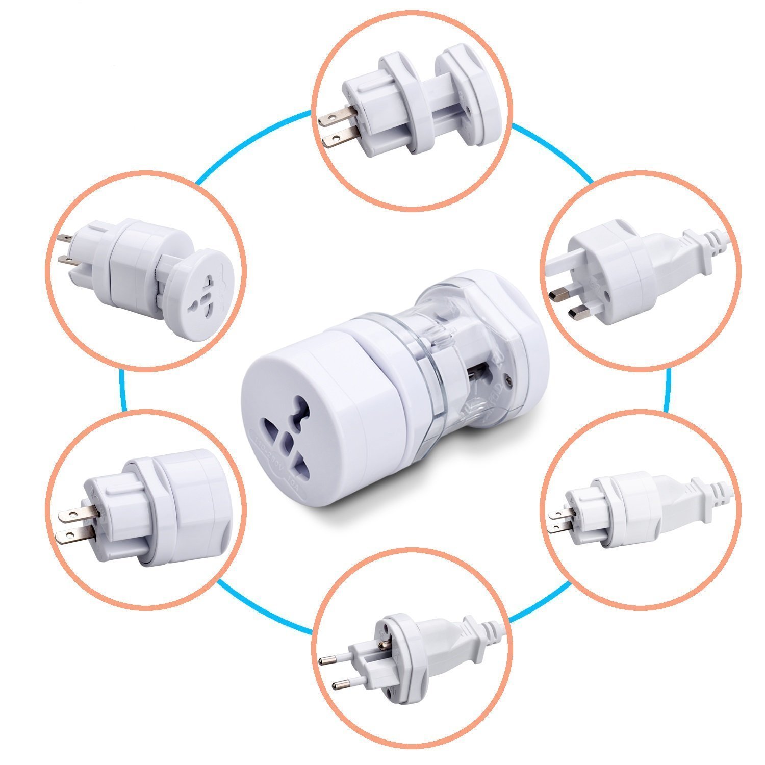 EzLife International Multipurpose Travel Adapter All in One US, AUS, UK, EU, NZ, Europe, North/South America & 150+ Countries (Pack of 1) — Amazon image 9