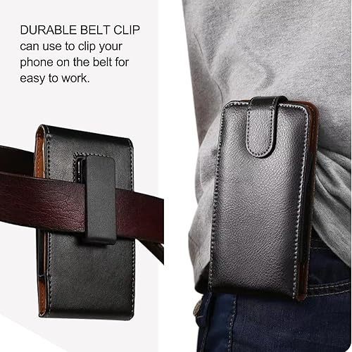 Miniatura 4 de Funda giratoria con clip para cinturón de cuero para Samsung Galaxy A55 A54 5G A53 A52 S25+ S24+ S23+ S22+ S21+ S23 S21 S20 FE Note 10, iPhone 15 14