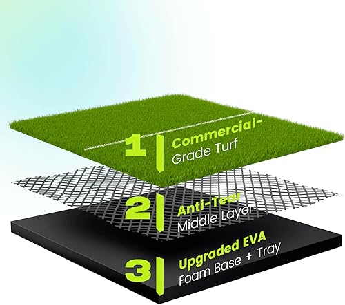 Miniatura 3 de Alfombrilla de golf con bandeja de pelotas, 5 x 4 6 x 4 pies, 1.024 in 1.220 in de grosor, césped Pro & Elite con línea de camino de columpio,