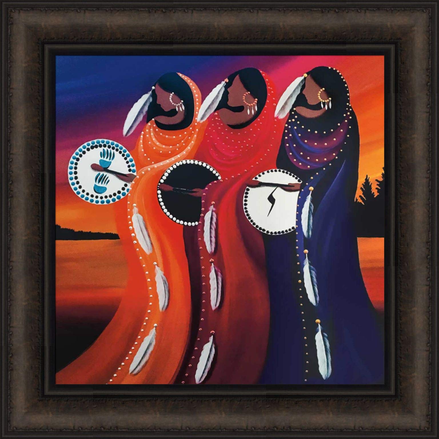 Amazon.com: Sisters Calling by Betty Albert 18x18 Three Native