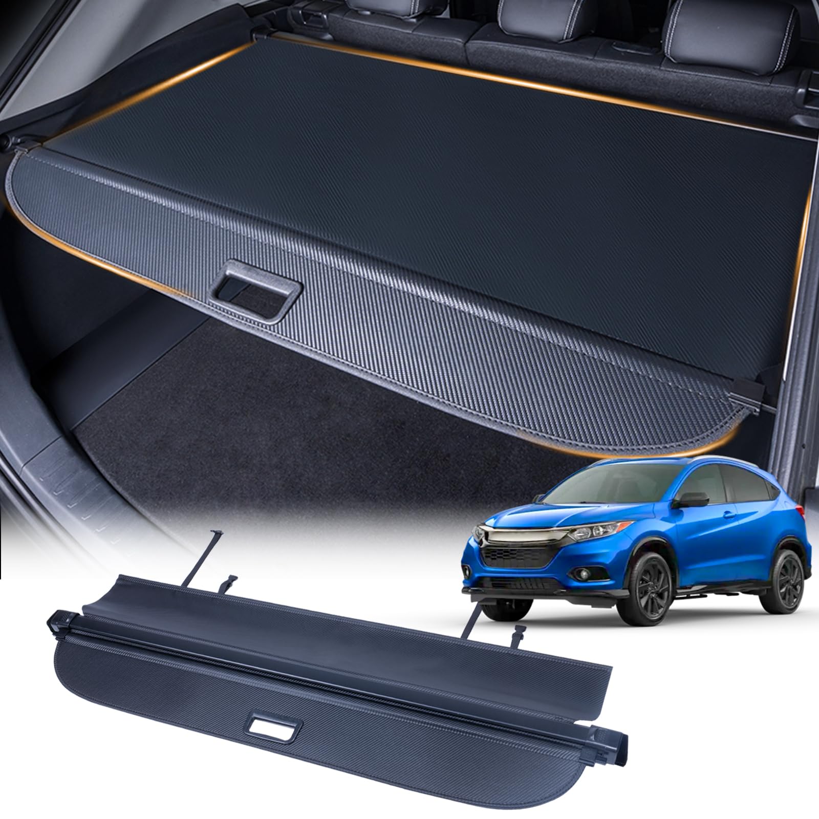 cargo cover compatible with 2016-2022 honda hrv hr-v accessories retractable trunk cover shielding shade cargo luggage tonneau cover