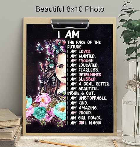 Miniatura 4 de Teen Girls Bedroom Wall Art - Positive Quotes - I Am Tween Little Girls Bedroom Decor - Cute Daughter Gifts - Inspirational Sayings for Wall Decor -