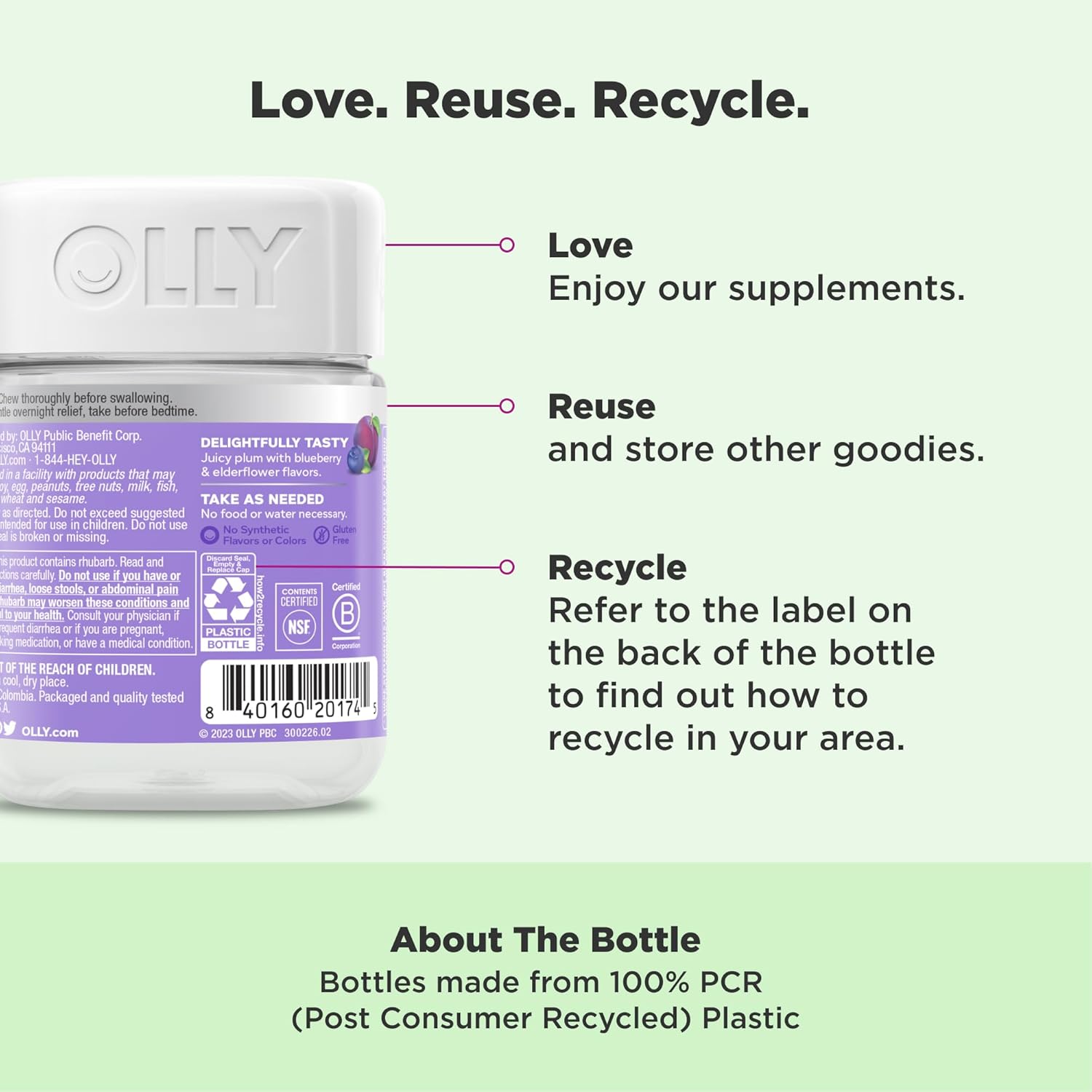 OLLY Keep it Moving Constipation Relief, Rhubarb, Prunes, Amla - Plum Berry Flavor - 30ct - Image 4