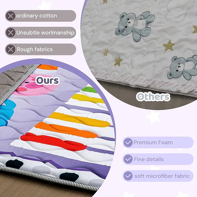 RONGFA Baby Play Mat for Floor, 50'' x 50'' Thicken Foam Soft Padded Mat for Baby, Playpen Mat for Toddlers Infant Kids, Machine Washable, Non-slip Bottom Safe for Crawling (Piano) miniatura 6