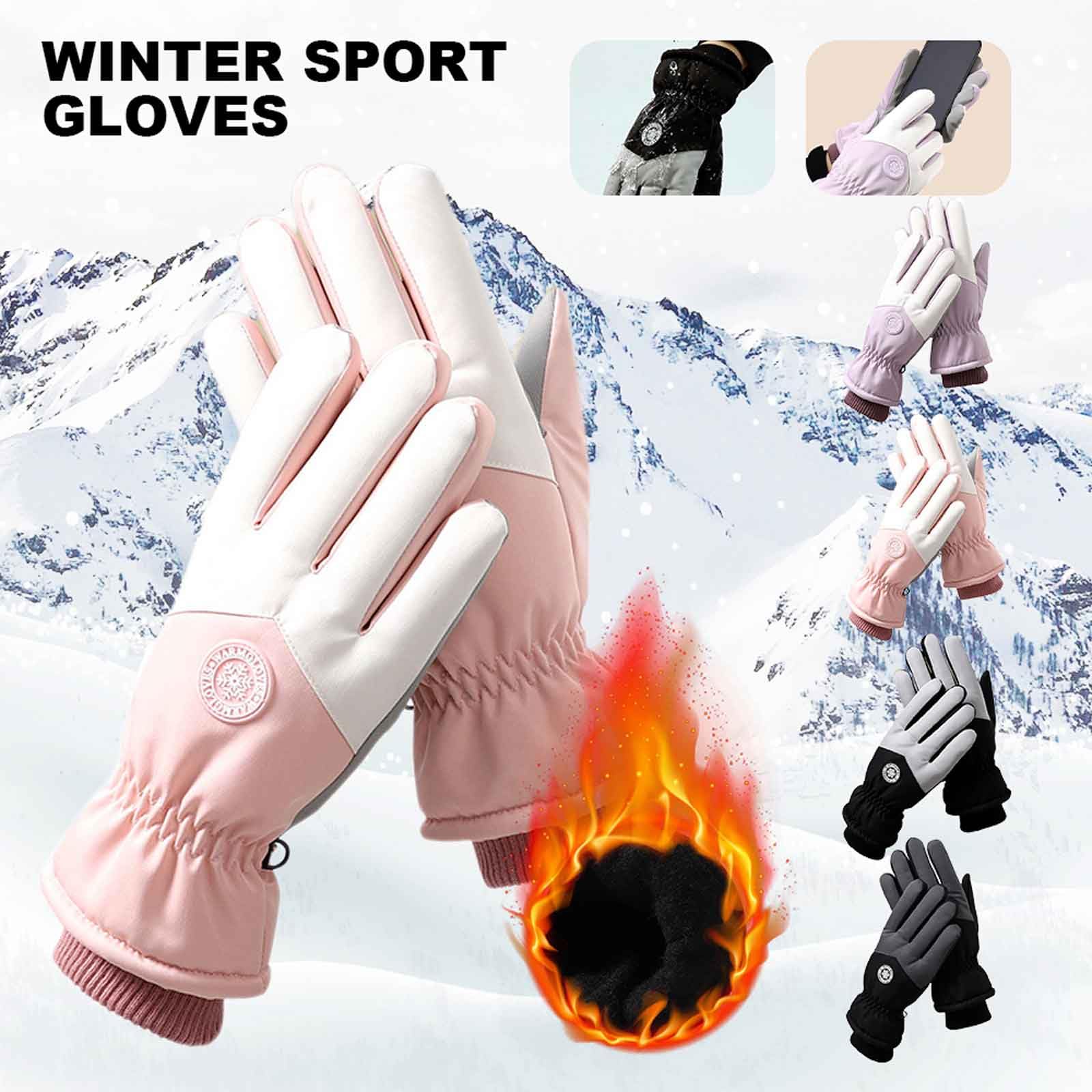 Guanti da Sci Invernali Unisex, Guanti Touch Screen Impermeabili Caldi da Donna con Dita Intere, Guanti da Sci per Sport all'Aria Aperta