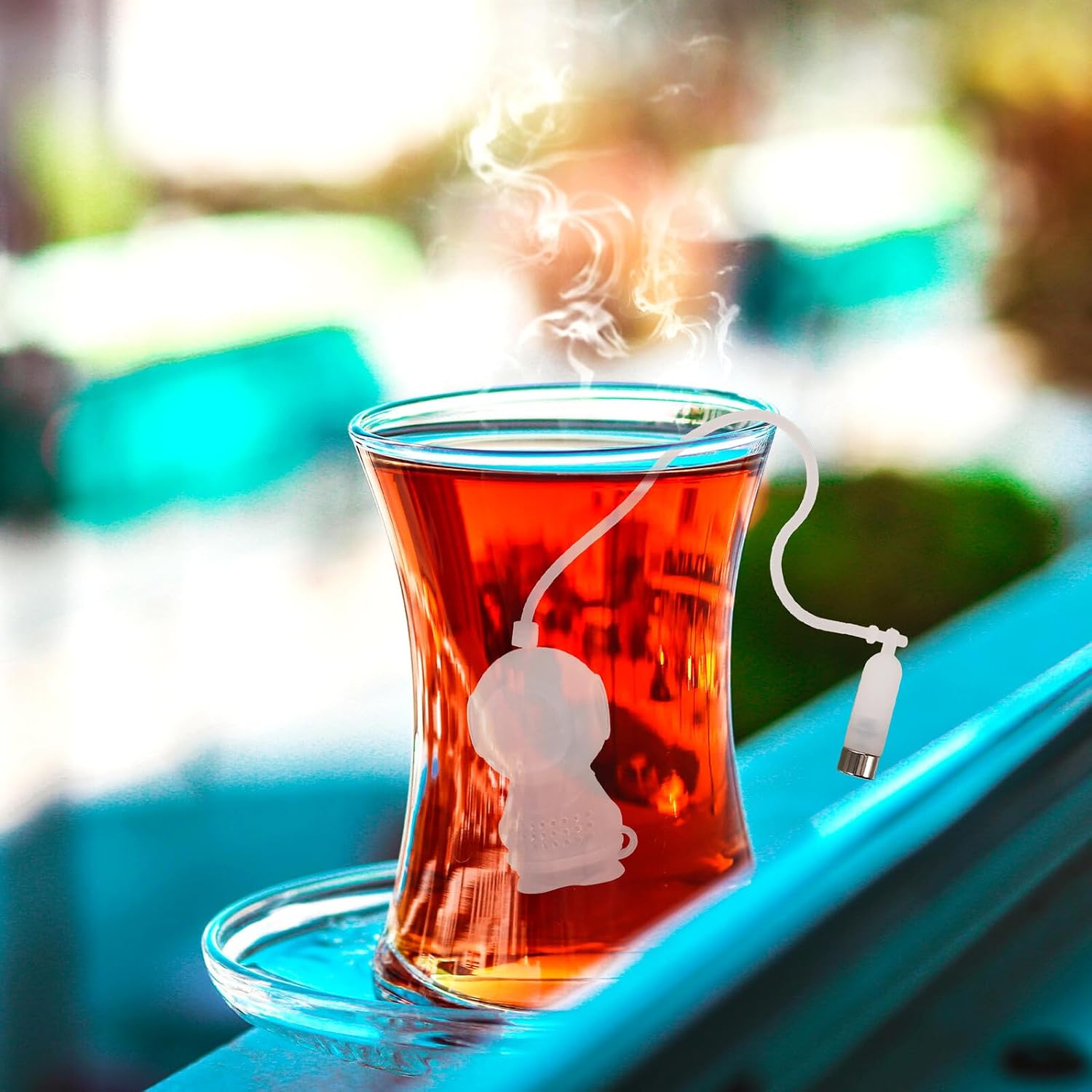 Silicone Tea Strainer Infuser Diver Shape Reusable Loose Leaf Tea Filter White Portable Gift for Travel image 5