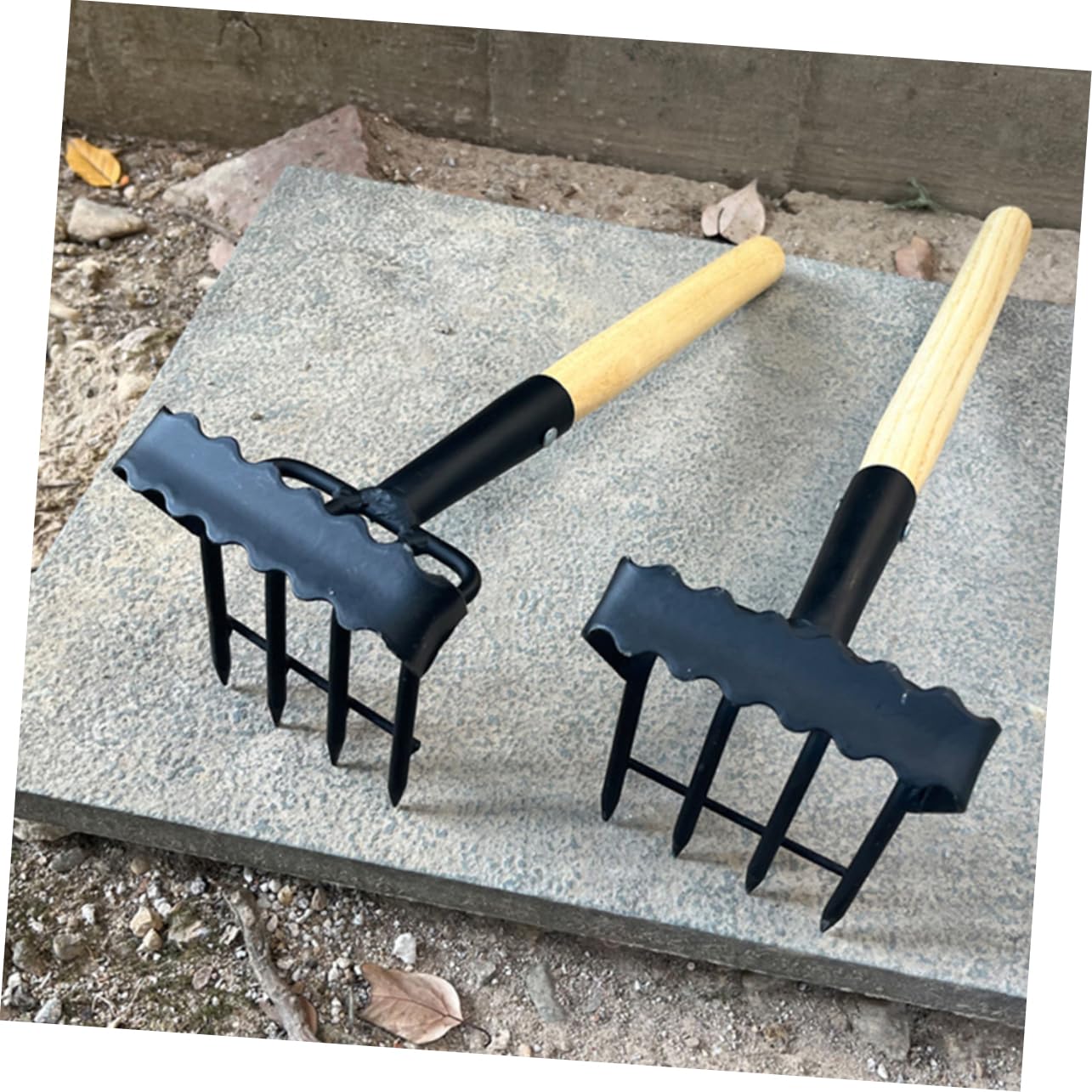 Abaodam Kleiner Gartenrechen Aus Manganstahl Handwerkzeug Für Jäten Lockern Von Erde Und Pflanzen Praktisches Gartenzubehör Für Hobbygärtner Und Profis