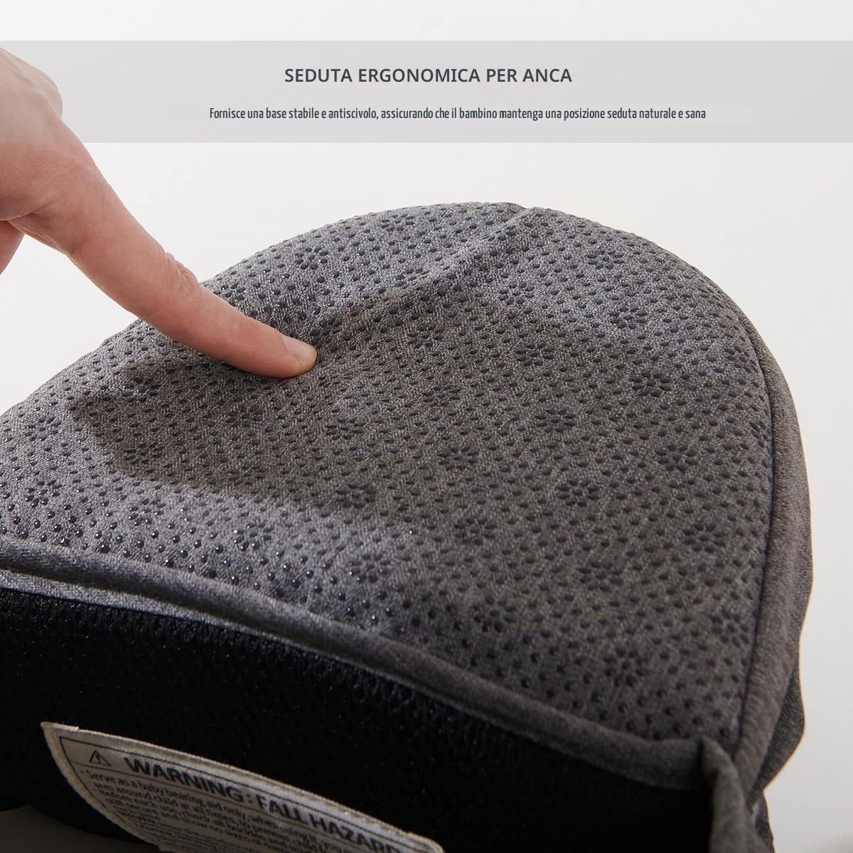 SUNVENO Toddler Carrier Hipseat, marsupio pieghevole con fascia a vita lunga per bambini da 0 a 36 mesi, colore: grigio