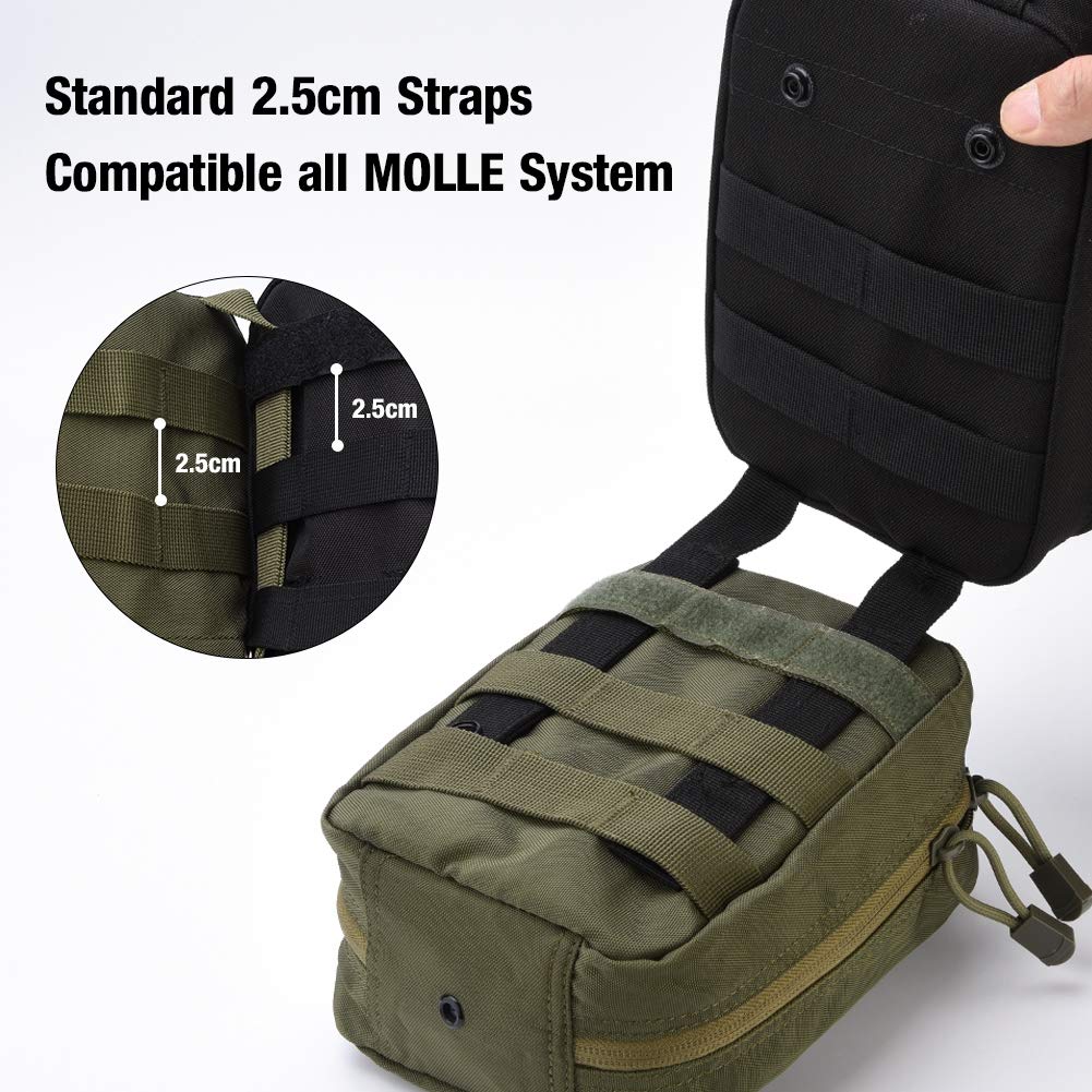 Yosoo Health Gear First Aid Bag, 1000D Empty Travel Bag, Taktische Molle, Medical First Aid Kit Utility Pouch für Critical Wounds, Gun Shots, Blow Out, Severe Bleeding Control (Grün)