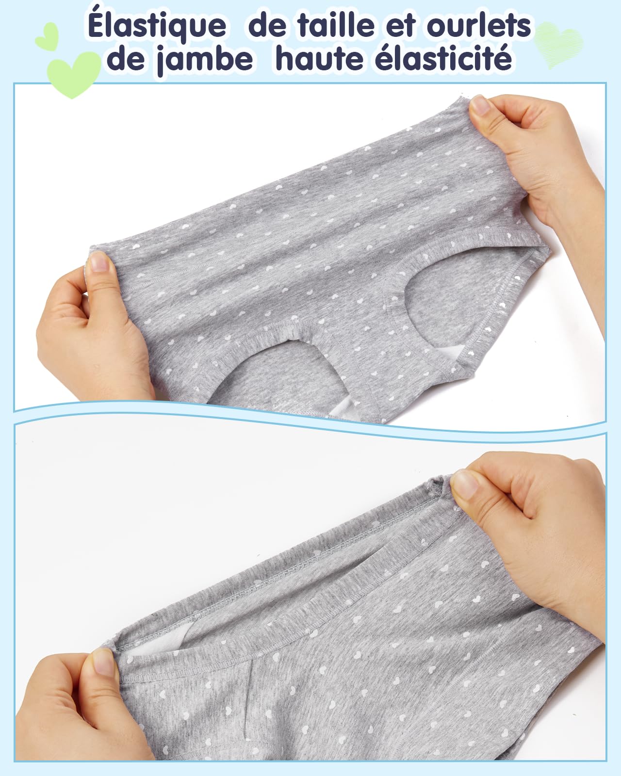 Culottes Courtes Fille en Coton Respirant - Taille Mi-Haute à Imprimé Floral Frais - pour Collégiennes 8-16 Ans pour Cours d'EPS et Sports