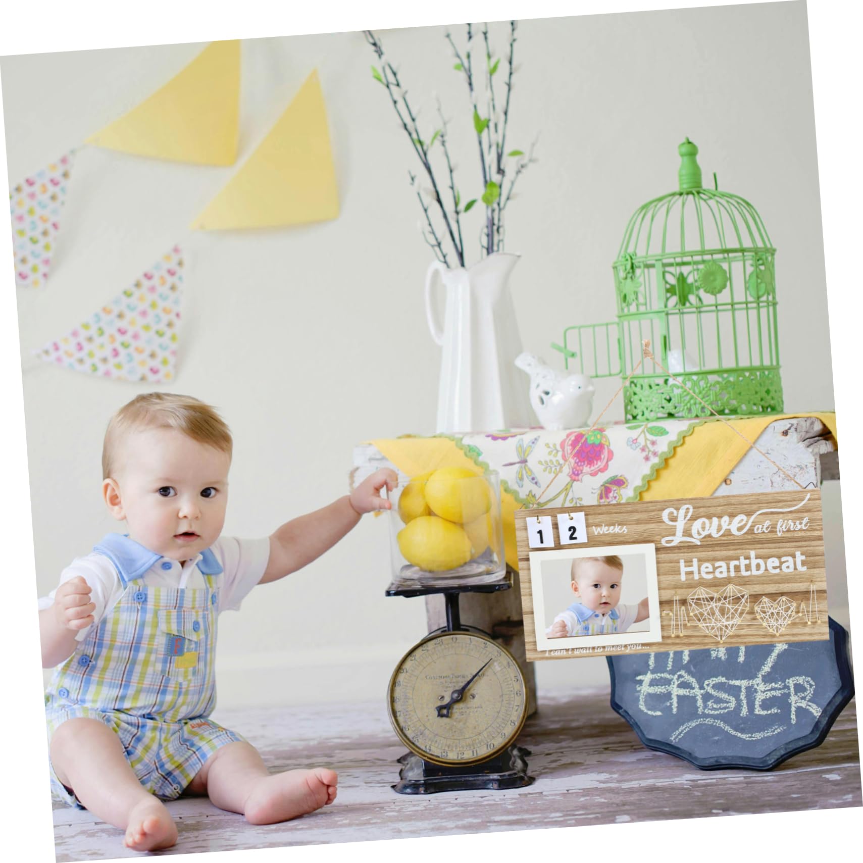 SUPVOX Elegant Wooden Sonogram Frame Photo Display for Baby Shower Keepsake Milestone Present