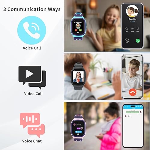 Miniatura 3 de Reloj 4G para niños con rastreador GPS Reloj de teléfono celular para niños con SOS de una tecla, llamada de vozvideo, podómetro, alarma, juego,