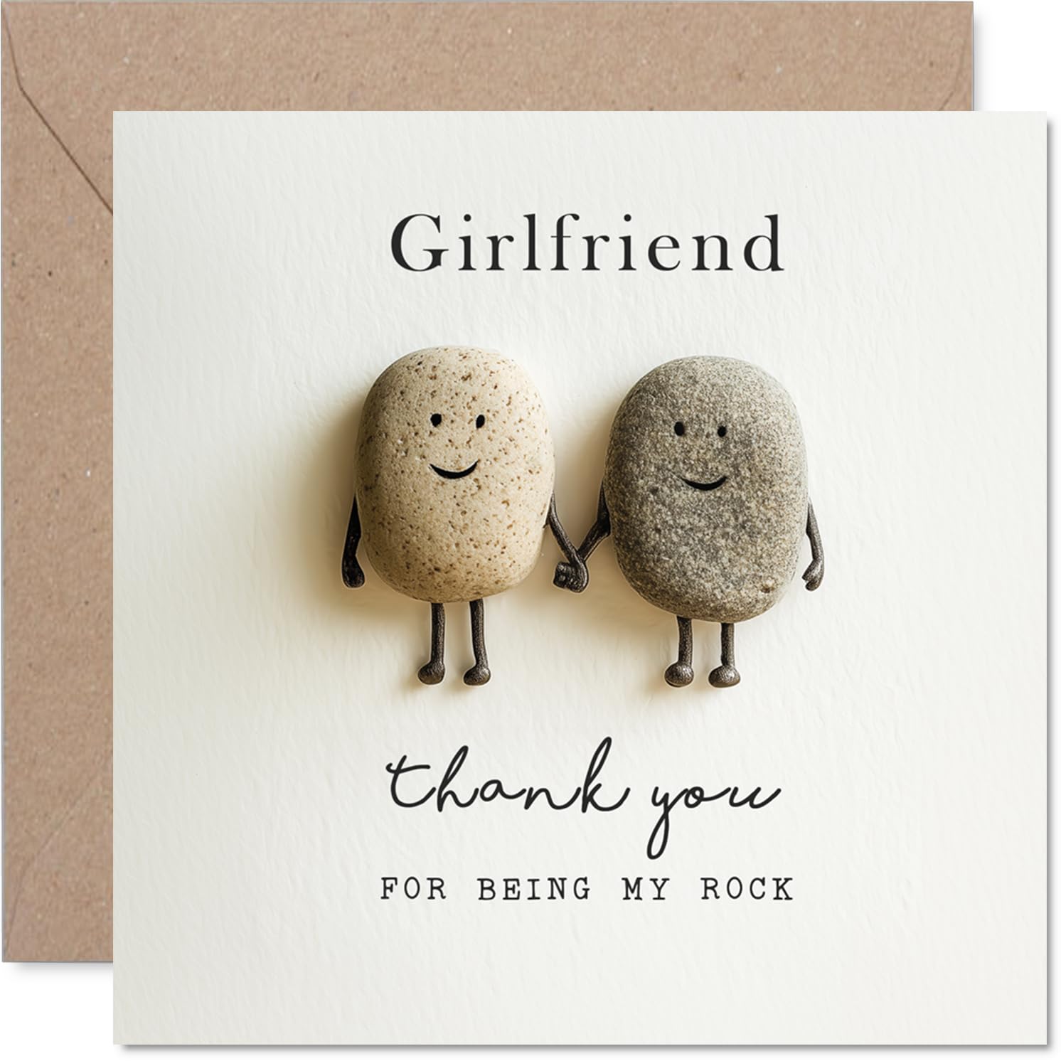 Thankful Thank You Card for Girlfriend, Thanks for Being My Rock
