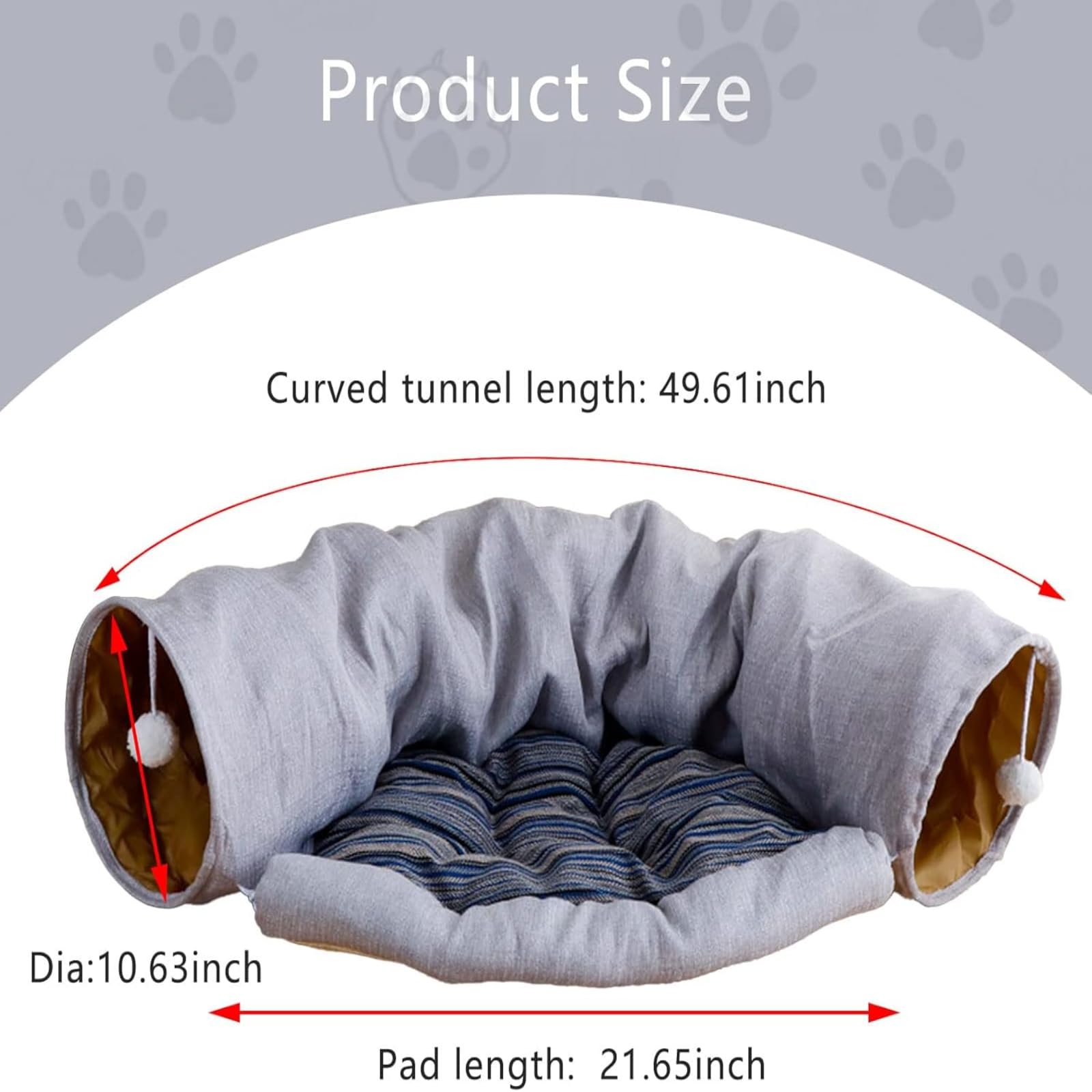 Lit Tunnel Lapin 2 en 1 avec Tapis Amovible Espace Polyvalent de Jeu et Repos pour Petits Animaux comme Le cobaye Furet hérisson