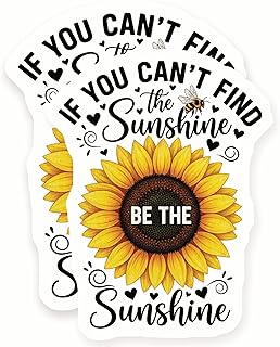 Sunshine Magnets - Sunflower Decor - Inspirational Quotes - 2 Pack - - Sticks to Fridges, Lockers, Toolboxes & More - Made in USA - AQM8628