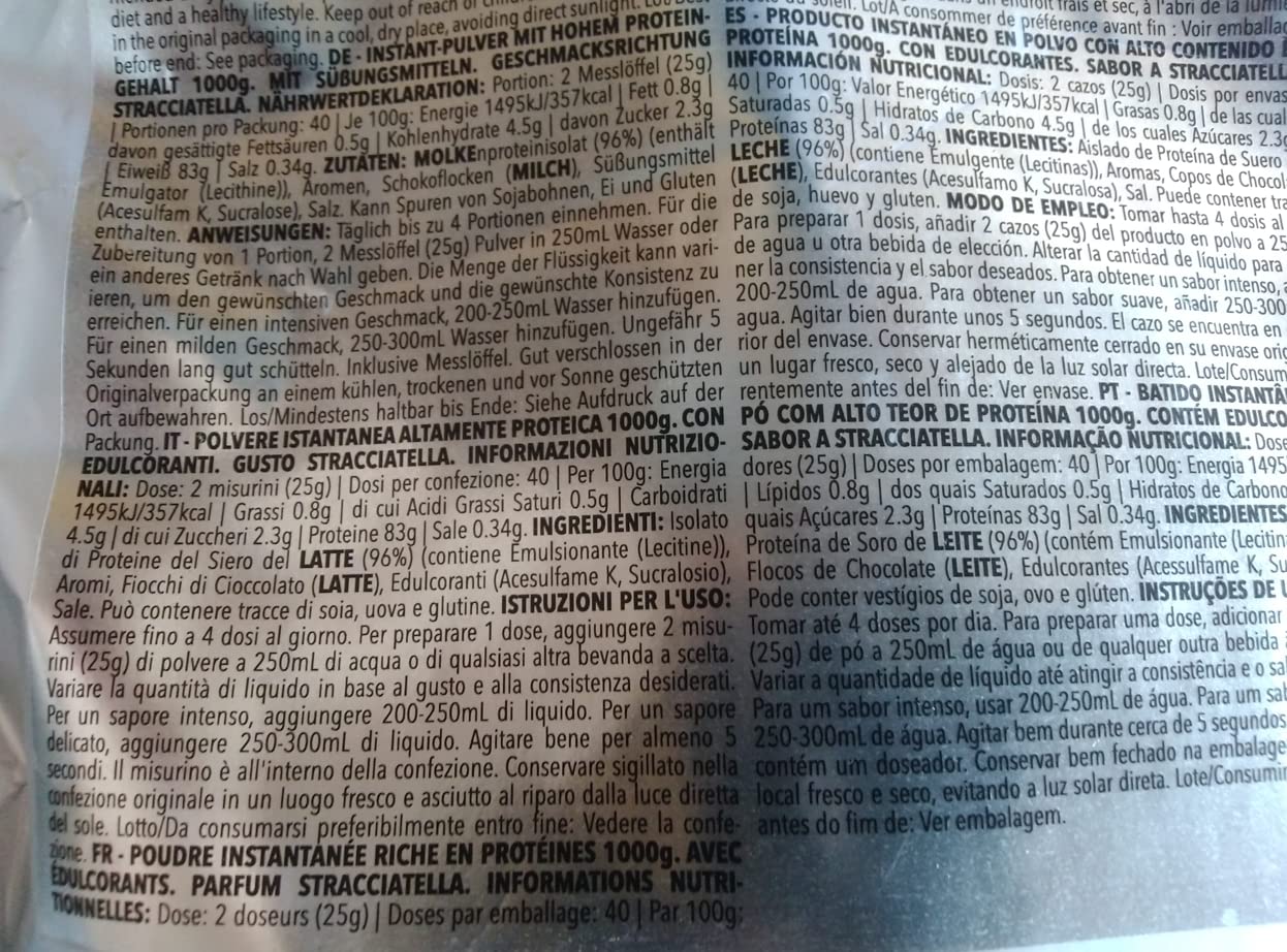 Prozis 100% Whey Isolate 1000 g - proteine isolate - Gusti a scelta (fragola e banana)