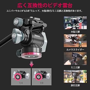 Amazon | Ulanzi フルード ビデオ雲台 自由雲台 2WAY 小型カメラ