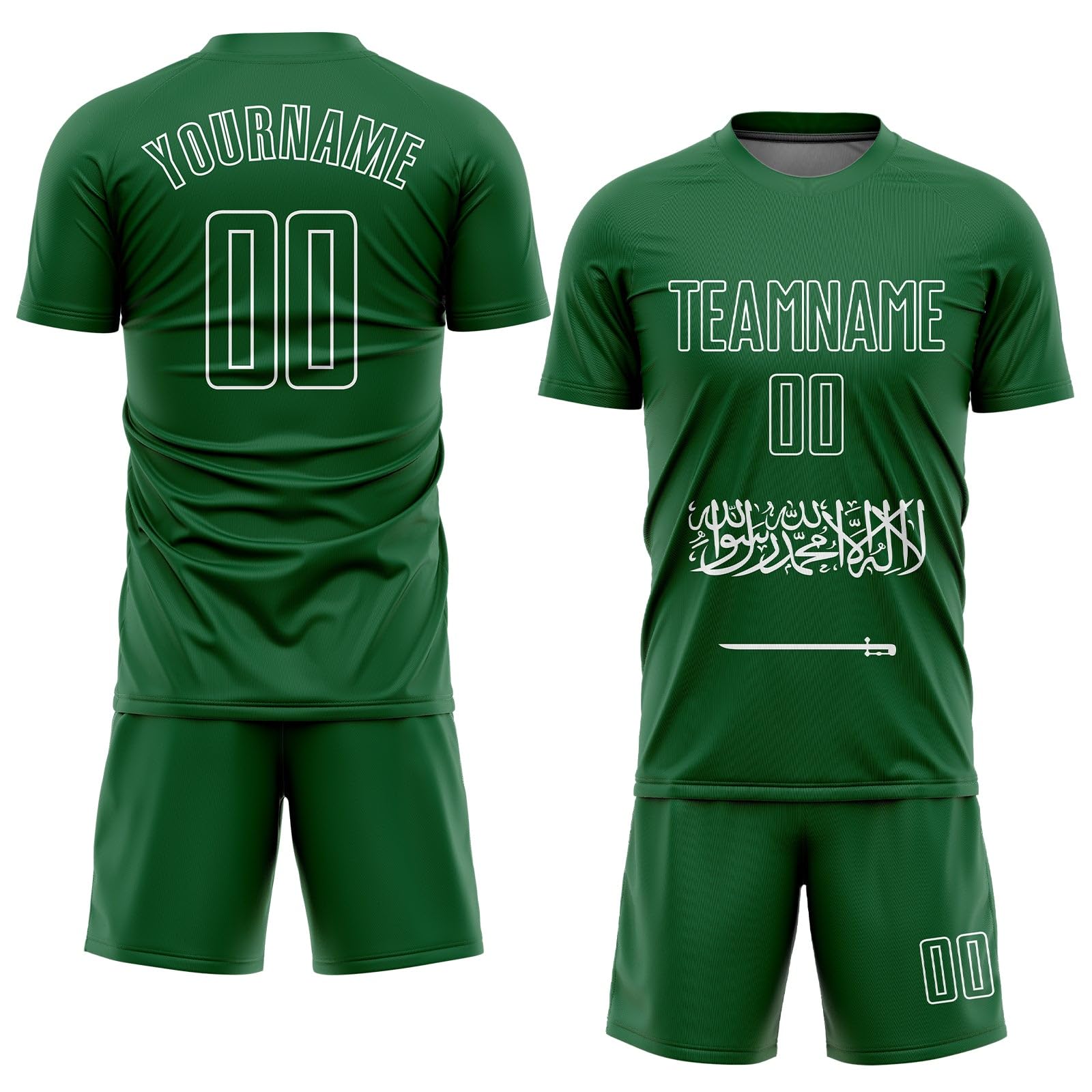 Custom Soccer Jerseys for Men Women Youth Kids, Saudi Arabian Flag Personalized Soccer Jersey Printed Name Number Logo Mens Clothing