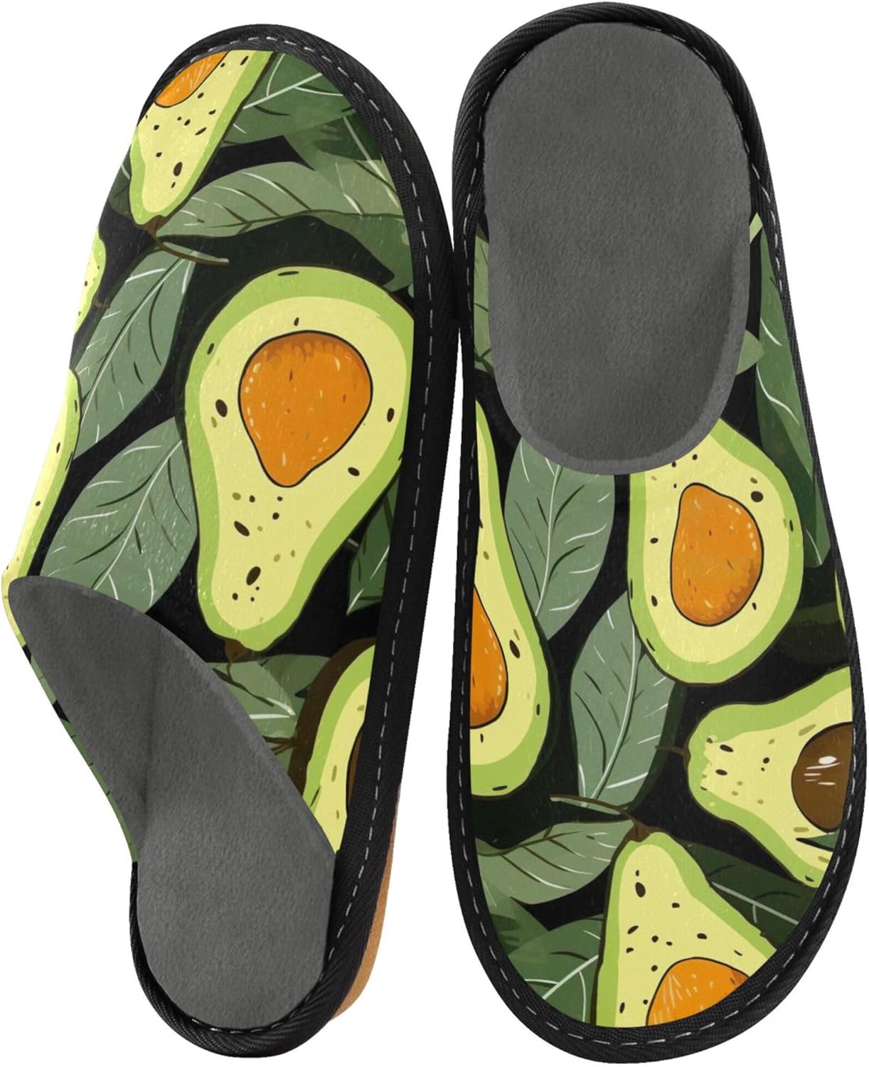 Funny Avocado Fruit House Slippers – Cozy Fuzzy Slippers for Guests, Washable & Disposable, Perfect for Shoeless Home, Spa & Hotel Use A112257
